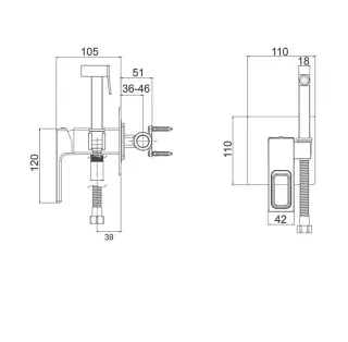 Гигиенический душ со смесителем Gappo G7218 хром